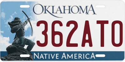 OK license plate 362ATO