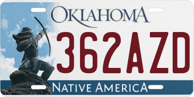 OK license plate 362AZD