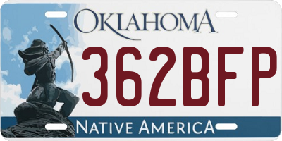 OK license plate 362BFP