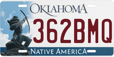 OK license plate 362BMQ