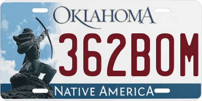 OK license plate 362BOM
