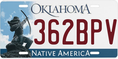 OK license plate 362BPV