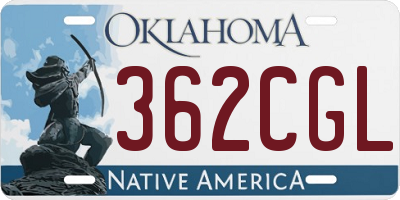 OK license plate 362CGL