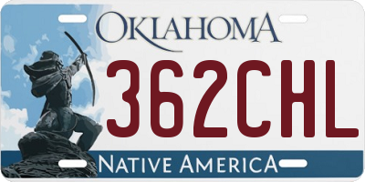 OK license plate 362CHL