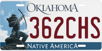 OK license plate 362CHS
