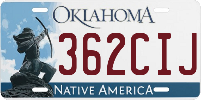 OK license plate 362CIJ
