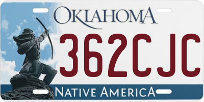 OK license plate 362CJC
