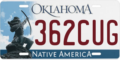 OK license plate 362CUG