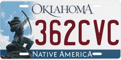 OK license plate 362CVC