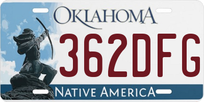 OK license plate 362DFG