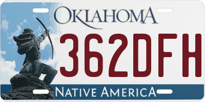 OK license plate 362DFH