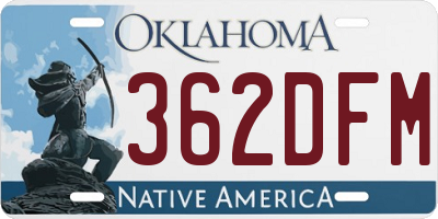 OK license plate 362DFM