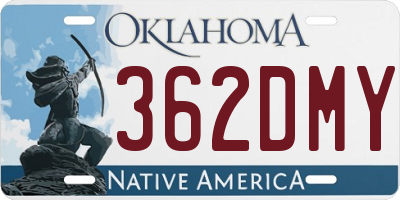 OK license plate 362DMY