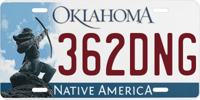 OK license plate 362DNG