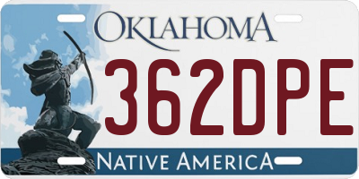 OK license plate 362DPE
