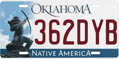OK license plate 362DYB
