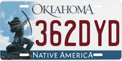 OK license plate 362DYD