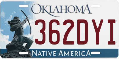 OK license plate 362DYI