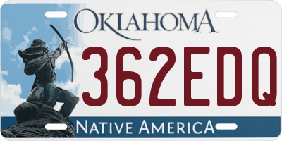 OK license plate 362EDQ