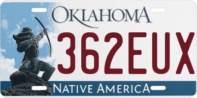 OK license plate 362EUX