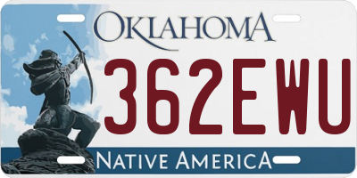 OK license plate 362EWU