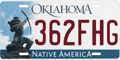 OK license plate 362FHG