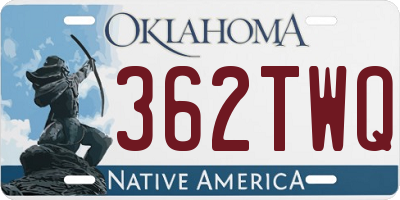 OK license plate 362TWQ