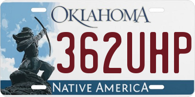 OK license plate 362UHP