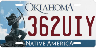 OK license plate 362UIY