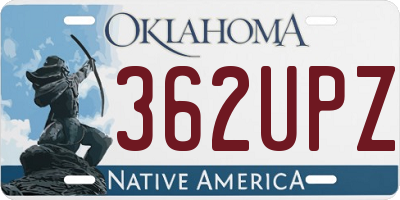 OK license plate 362UPZ