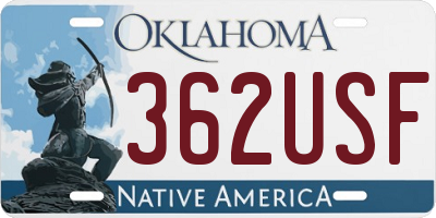 OK license plate 362USF