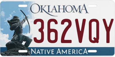 OK license plate 362VQY