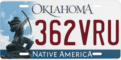 OK license plate 362VRU