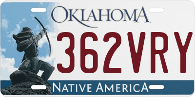 OK license plate 362VRY