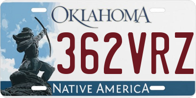 OK license plate 362VRZ