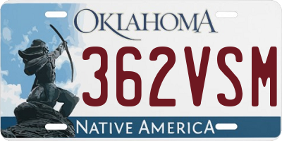 OK license plate 362VSM