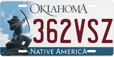 OK license plate 362VSZ