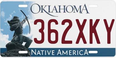 OK license plate 362XKY