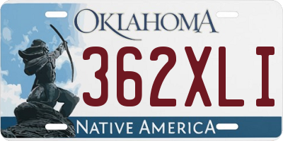 OK license plate 362XLI