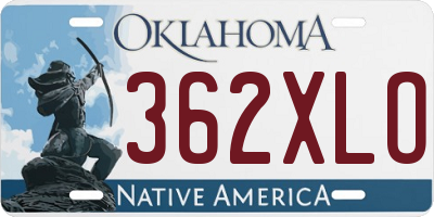 OK license plate 362XLO