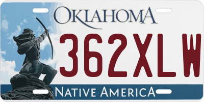 OK license plate 362XLW