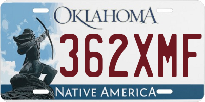 OK license plate 362XMF