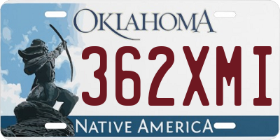OK license plate 362XMI