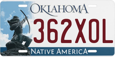 OK license plate 362XOL