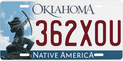 OK license plate 362XOU