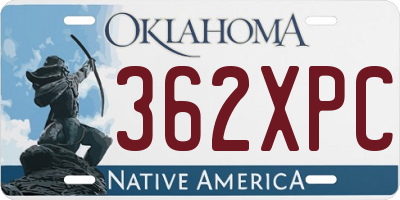 OK license plate 362XPC