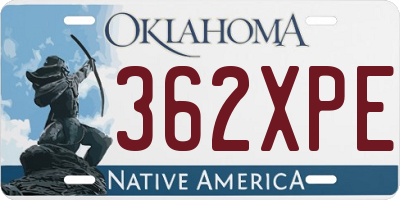 OK license plate 362XPE