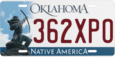 OK license plate 362XPO