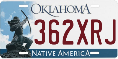 OK license plate 362XRJ