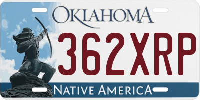 OK license plate 362XRP